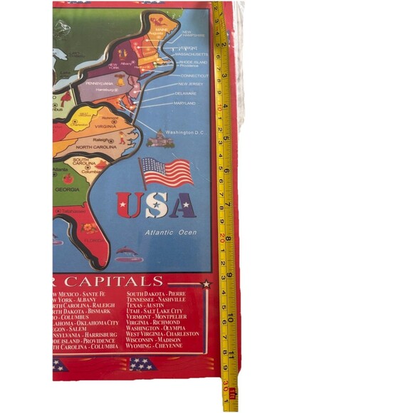 Wooden USA Map Puzzle for Kids 46 PCS United States Puzzle With Capitols 2009 - Picture 10 of 10
